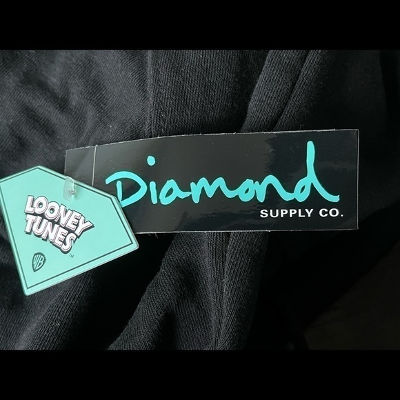 𝅺DIAMOND Supply Co Men’s Looney Tunes Bugs Bunny Hoodie NWT Black Size Medium. - Picture 4 of 5